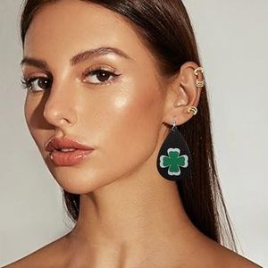 3/$15 St. Patrick’s Day Shamrock Four Leaf Clover Faux Leather Earrings
